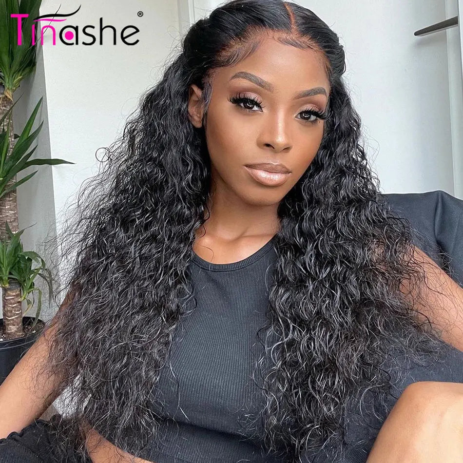 Wear&Go Water Wave Glueless Wig Human Hair Wet and Wavy Lace Front Wig 200 250 Density 6X5 Pre Cut HD Lace Closure Wig