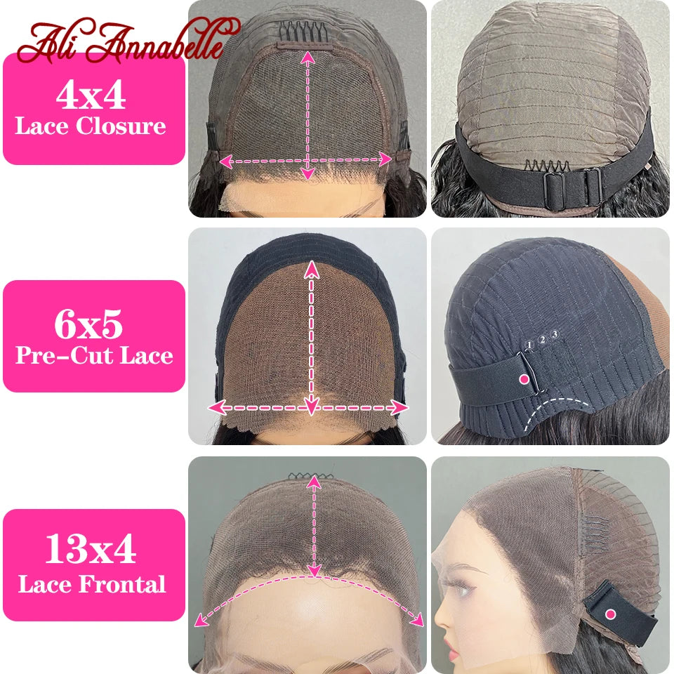 Glueless Human Hair Wigs 4X4 13X4 Full Lace Frontal Wigs Preplucked Hair Wig 6X5 Pre Cut Glueless Wigs Human Hair