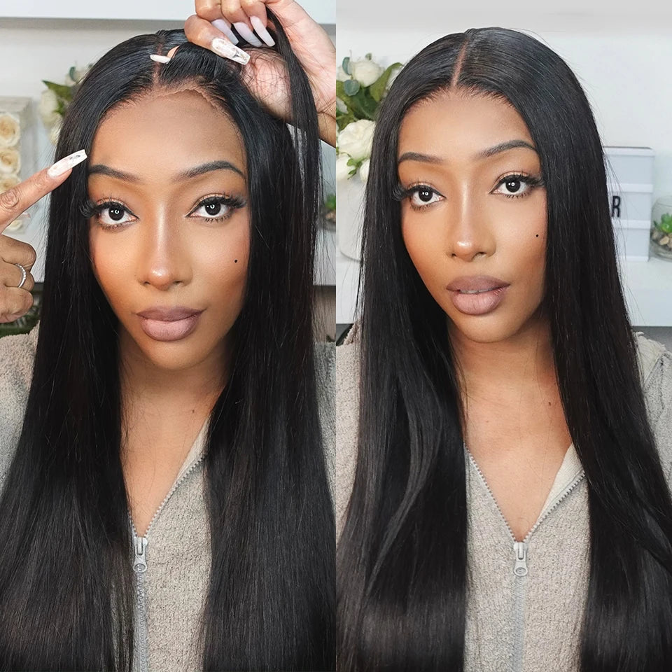 Glueless Human Hair Wigs 4X4 13X4 Full Lace Frontal Wigs Preplucked Hair Wig 6X5 Pre Cut Glueless Wigs Human Hair